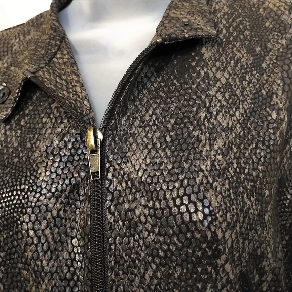 Light Faux Snakeskin Jacket by Sport Haley EUC M/L - Picture 2 of 5